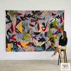 handcrafted 100% organic wool wall art tapestry