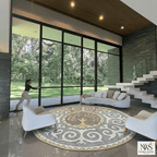 handcrafted wool round rug
