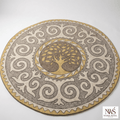 handcrafted 100% organic wool round rug