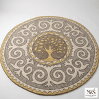 handcrafted 100% organic wool round rug