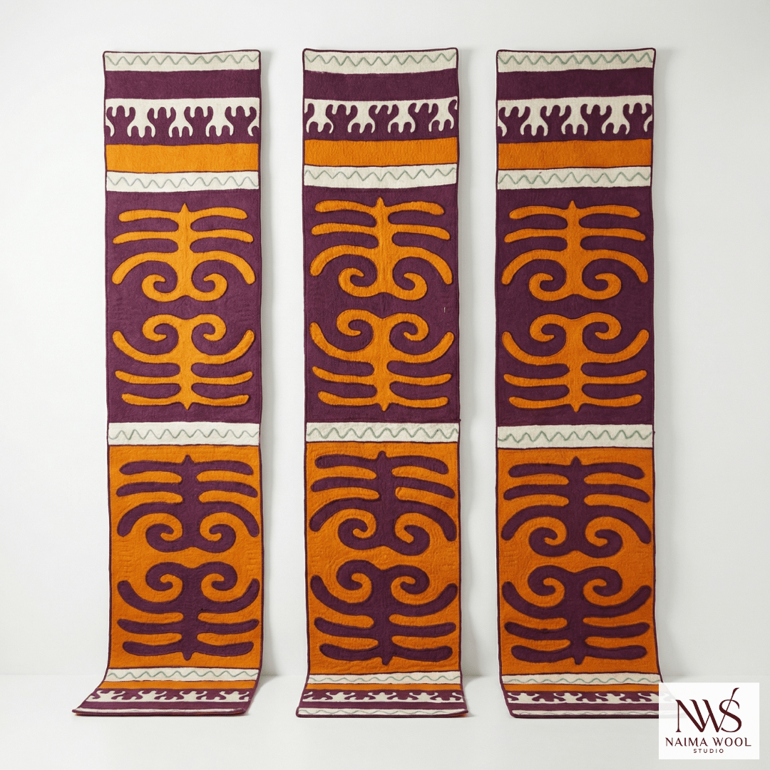 EMBER PASSAGE | Handcrafted Wool Wall Art (Set of 3)