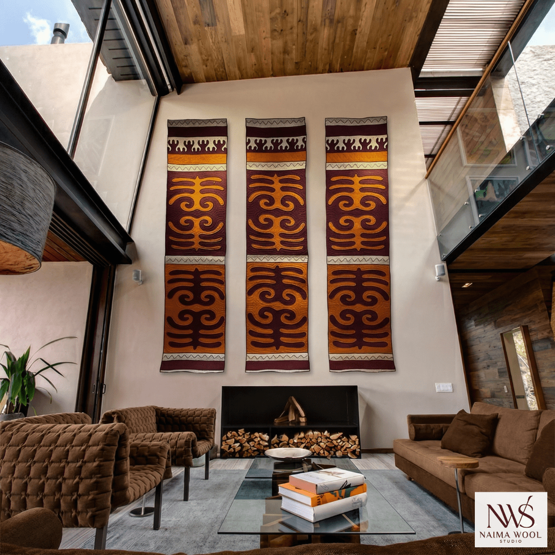 EMBER PASSAGE | Handcrafted Wool Wall Art (Set of 3)